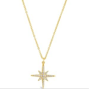Sterling Gold Vermeil Starburst Pendant Necklace